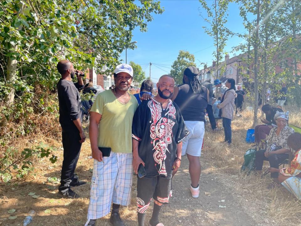 Residents Delroy Simms, 62, (left) and Kutoya Kukanda, 50, are still living in hotels after rescuing three children from the aftermath of a gas explosion on their street (Laura Parnaby/PA) (PA Wire)