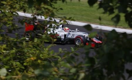 Hungary Formula One - F1 - Hungarian Grand Prix 2016 - Hungaroring, Hungary - 23/7/16 Haas's Esteban Gutierrez during practice REUTERS/Laszlo Balogh