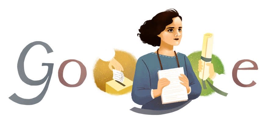 Matilda Hidalgo de Procel is being celebrated by a Google Doodle (Google)