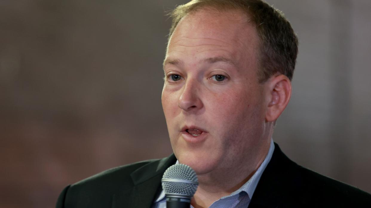 Rep. Lee Zeldin (R-N.Y.) at the Port Authority in Manhattan, New York where buses loaded with migrants are being sent by Texas Gov. Gregg Abbott on Aug. 15, 2022.