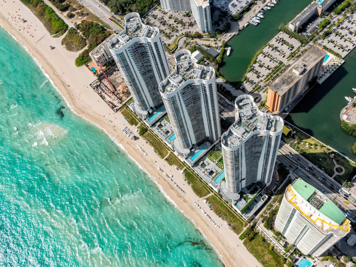 Aerial view of South Beach, Miami