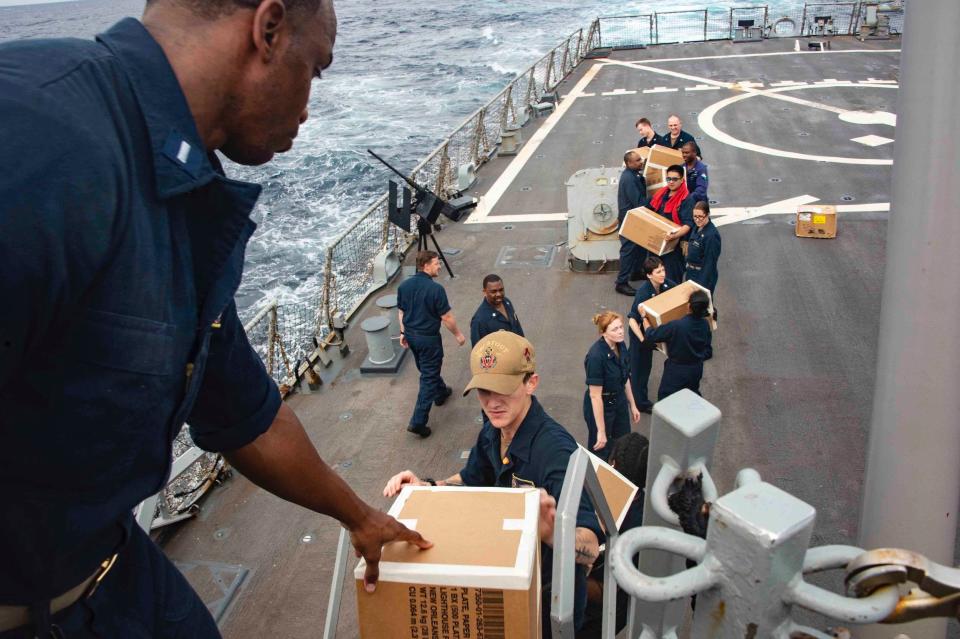 Navy sailors crew destroyer Stout