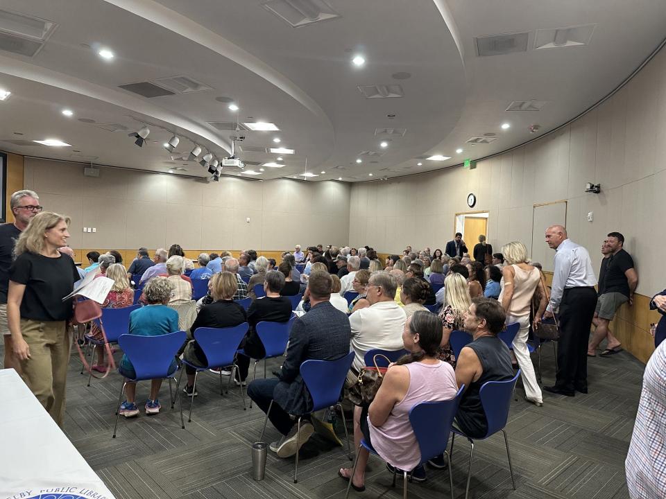 Downtown residents filled the Selby Library's Jack J. Geldbart Auditorium on Tuesday as Benderson Development hosted a workshop to discuss plans for the redevelopment of the Sarasota County Administrative properties.