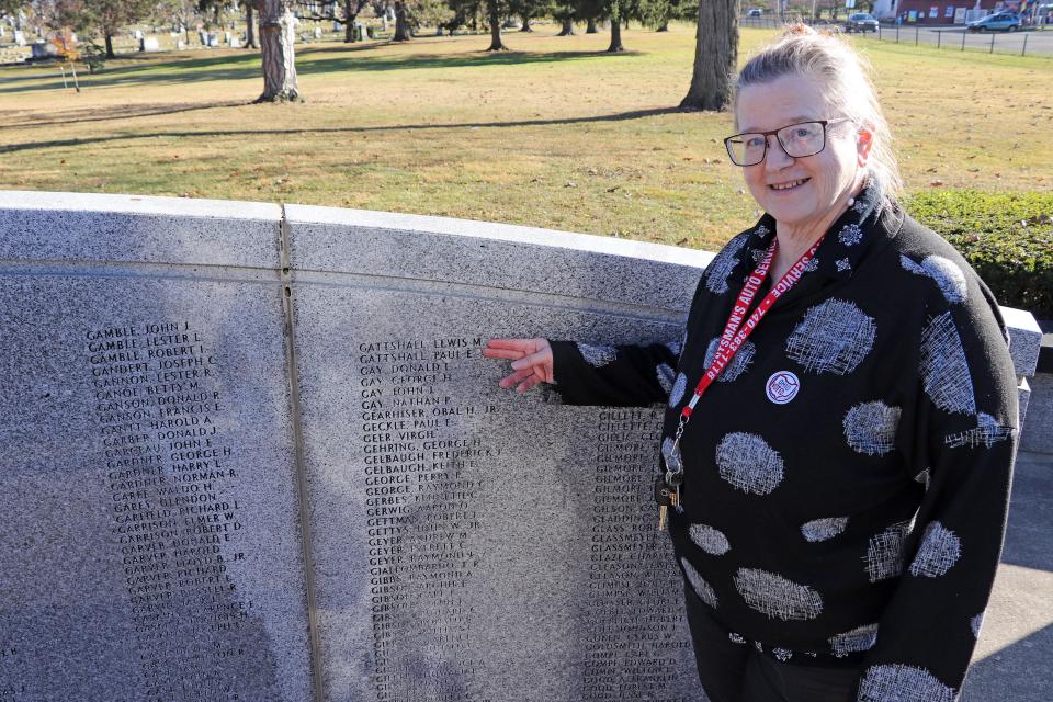 Sue Oakes, a faculty member of The Ohio State University at Marion, recently took her students to tour these local memorials. Two uncles who served in World War II are listed on the memorial.