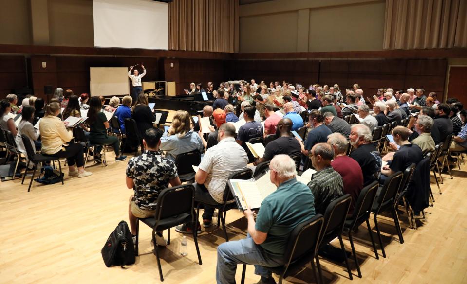 Canterbury Voices' members rehearse with new conductor and artistic director, Julie Yu on Oct. 2, 2023 in Oklahoma City, Okla. [Steve Sisney/For The Oklahoman]