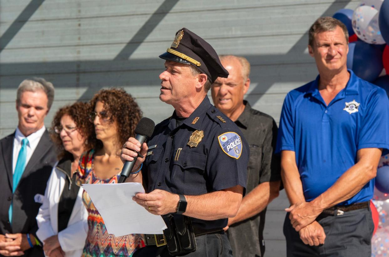 Worcester Police Chief Steven M. Sargent at a National Night Out event on Aug. 1.