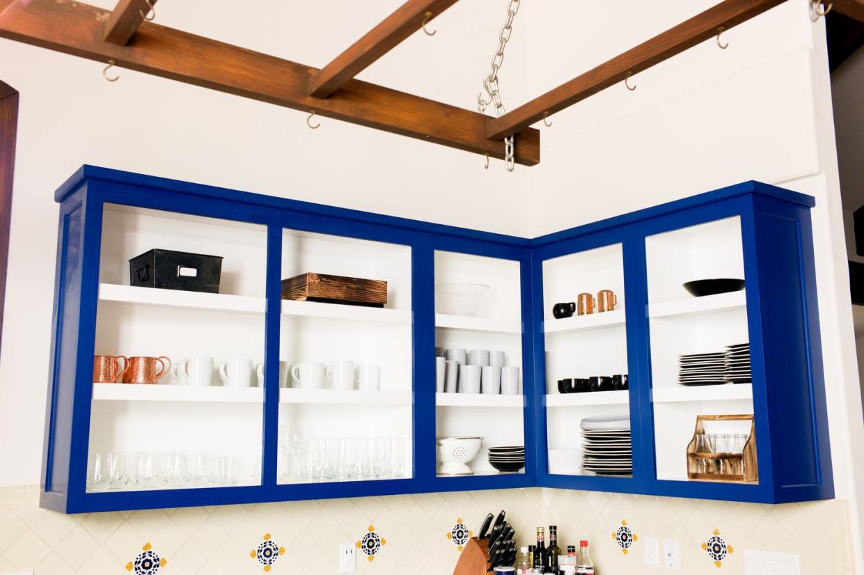 blue kitchen cabinets