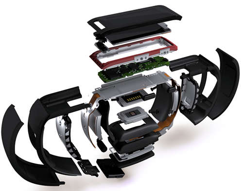 Exploded view of Microsoft Band