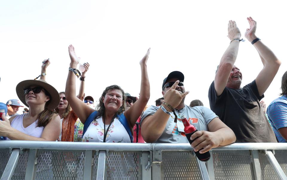 The crowd applauded the performance of Jimmy Vaughn on the Barrel stage at Bourbon and Beyond in Louisville, Ky. on Sept. 15, 2022.