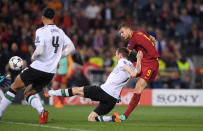 <p>Soccer Football – Champions League Semi Final Second Leg – AS Roma v Liverpool – Stadio Olimpico, Rome, Italy – May 2, 2018 Roma’s Edin Dzeko scores their second goal REUTERS/Alberto Lingria </p>