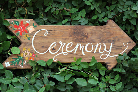 Handpainted Arrow Ceremony Sign