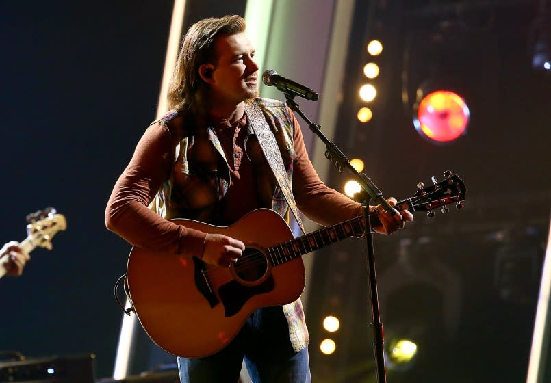 Morgan Wallen performs at "The 54th Annual CMA Awards" broadcast on Wednesday, November 11, 2020 in Nashville.