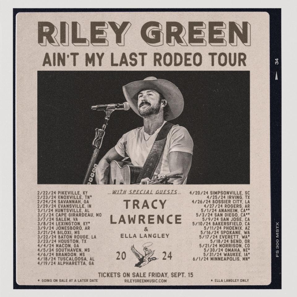 Riley Green 2024 tour how to get tickets Ain't My Last Rodeo buy Tracy Lawrence Ella Langley