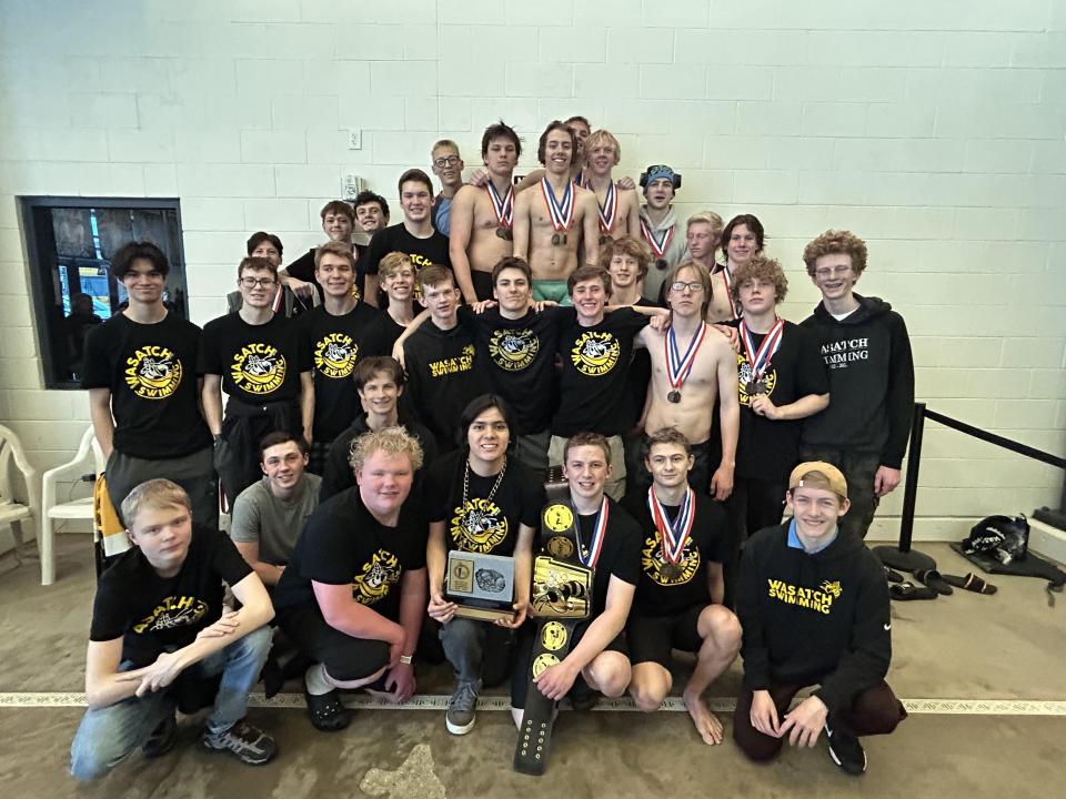 Wasatch High School’s boys swimming team won the Region 7 championship. | provided by Wasatch