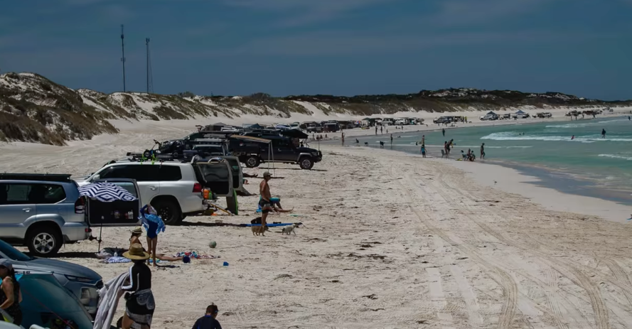 4WD groups enjoying Lancelin beach in Western Australia. Source: Facebook. 