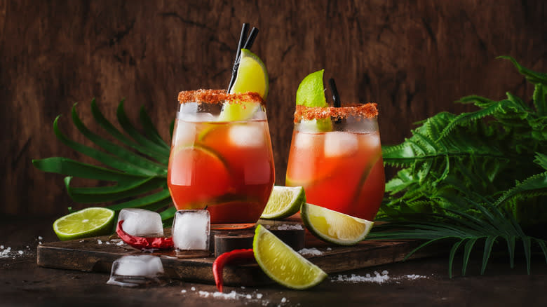 Spicy Bloody Mary drinks 