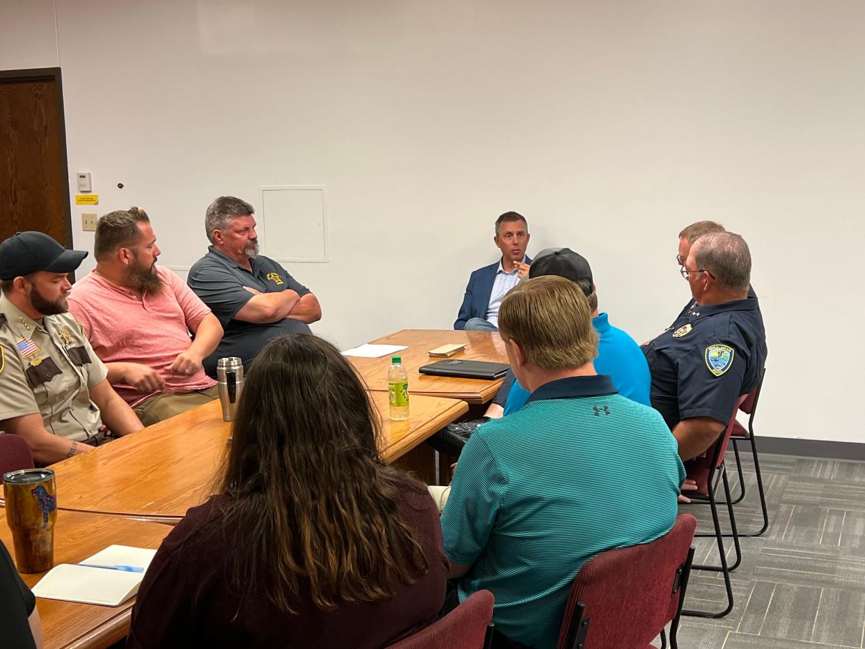A roundtable at the Lake Region Law Enforcement Center (LRLEC) between law enforcement officials and U.S. Rep. Kelly Armstrong occurred on Aug. 3.