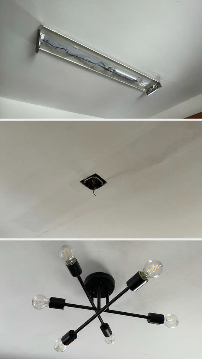 light fixture being replaced