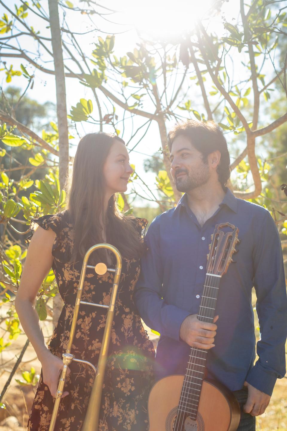 Natalie Cressman (left) and Ian Faquini (right) debut their new album "Guinga" on the Cape at their show at the Music Room on April 14.