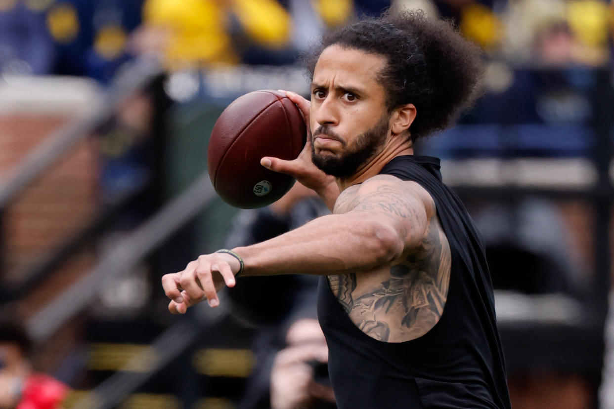 Colin Kaepernick will reportedly work out for the Las Vegas Raiders this week. (Rick Osentoski-USA TODAY Sports)