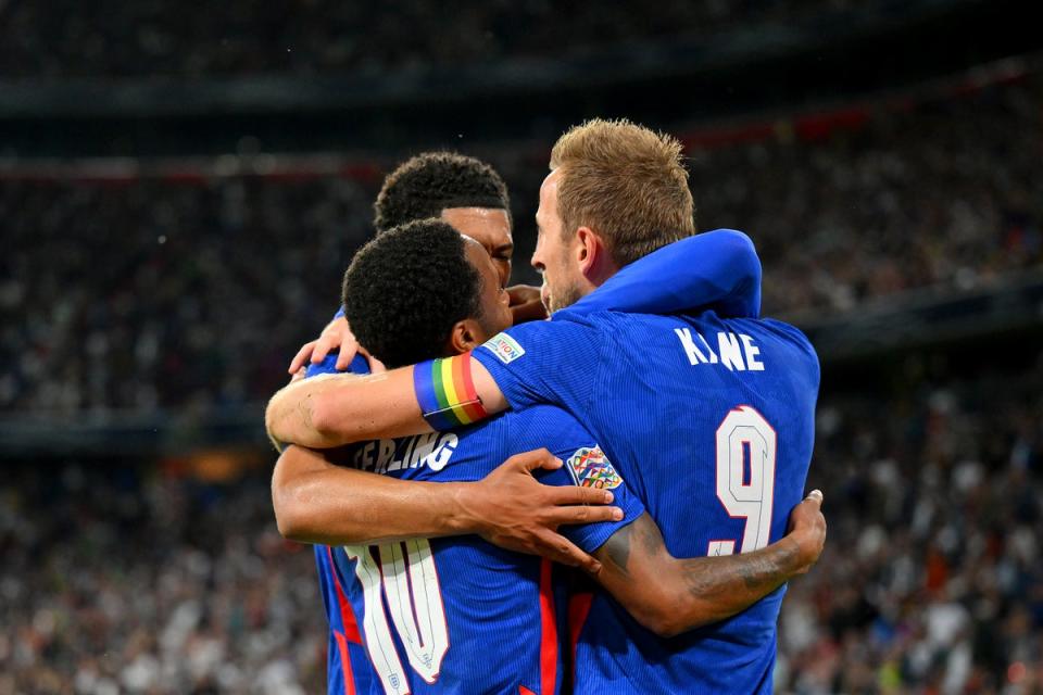 Raheem Sterling and Harry Kane offer reasons for optimism for England (The FA via Getty Images)