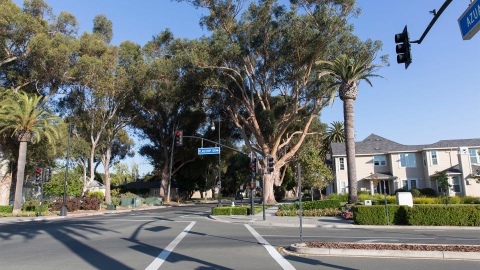 Azuar Dr. and Flagship Dr., at the outskirts of the residential area of Mare Island.