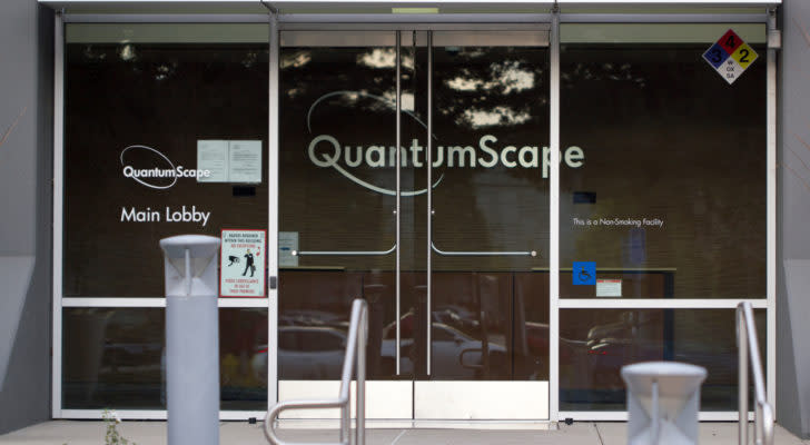 The entrance to QuantumScape Headquarters QS stock