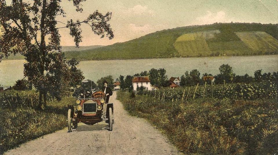 Steuben County on this side of Keuka Lake (Wayne), Steuben on the far side (Pulteney), and "Lost Steuben" in the middle (Keuka Bluff) in this Steuben County Historical Society photo from the Edsall collection.