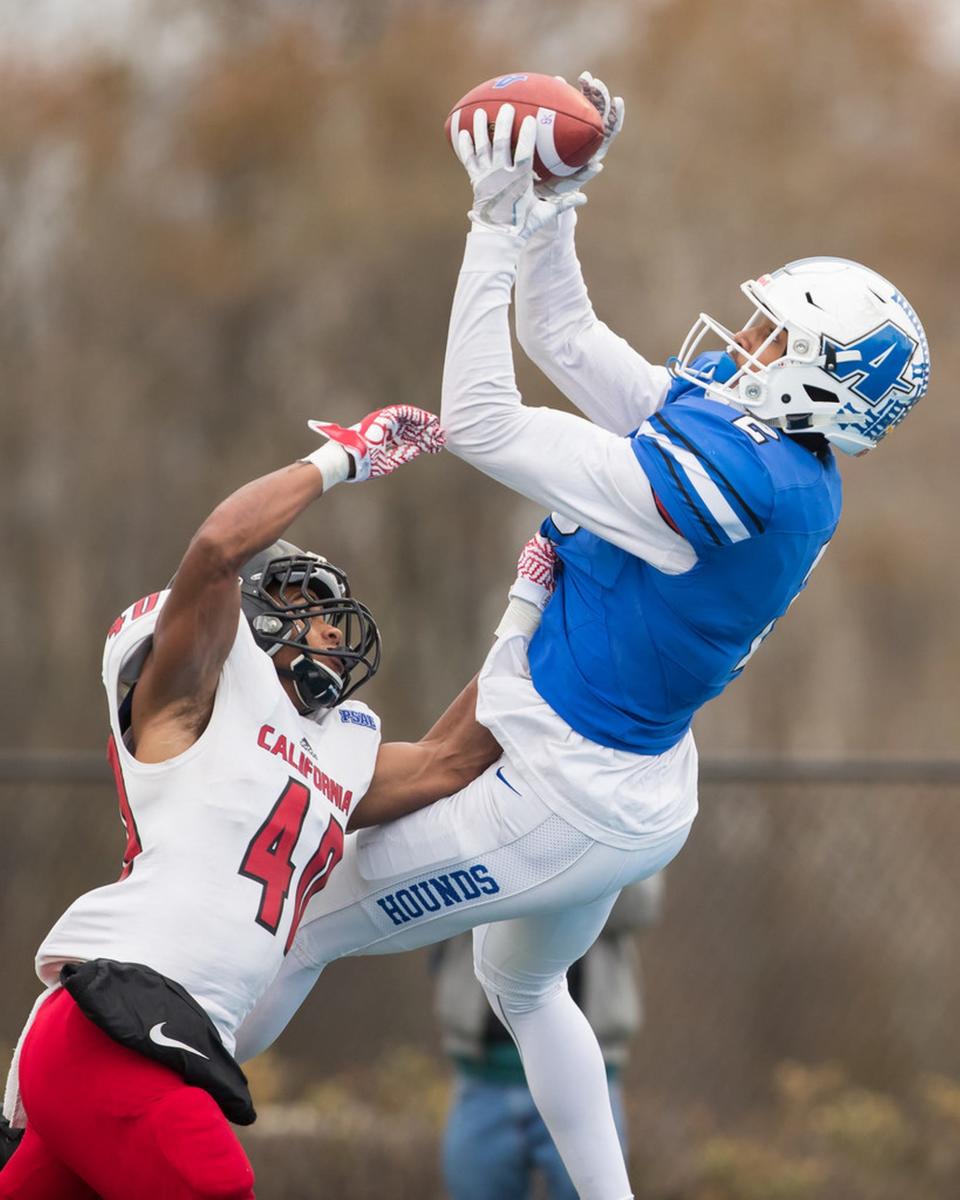 Ashton Grant was a top-flight receiver at Assumption for coach Bob Chesney before joining Chesney on the coaching staff at Holy Cross.