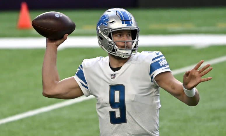 Detroit Lions quarterback Matthew Stafford against the Vikings.