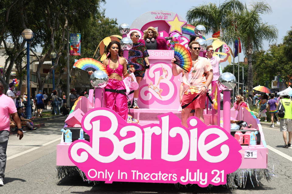 Closeup of the "Barbie" float