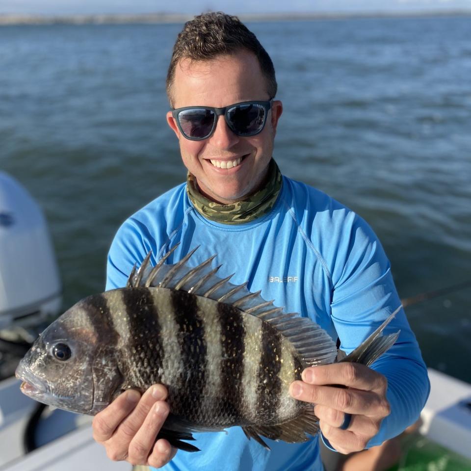 Ron Burgan brought this sheepshead aboard Capt. Jeff Patterson's Pole Dancer charter boat.