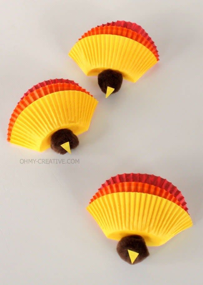 Cupcake Liner Turkeys