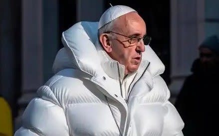 the Pope seemingly wearing a white puffer jacket were generated by the artificial intelligence Midjourney