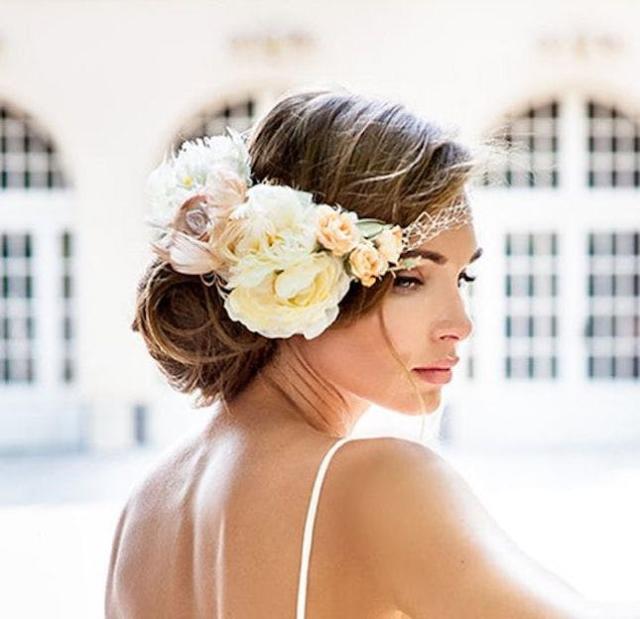 Gem Pearl Flower Crown Veil