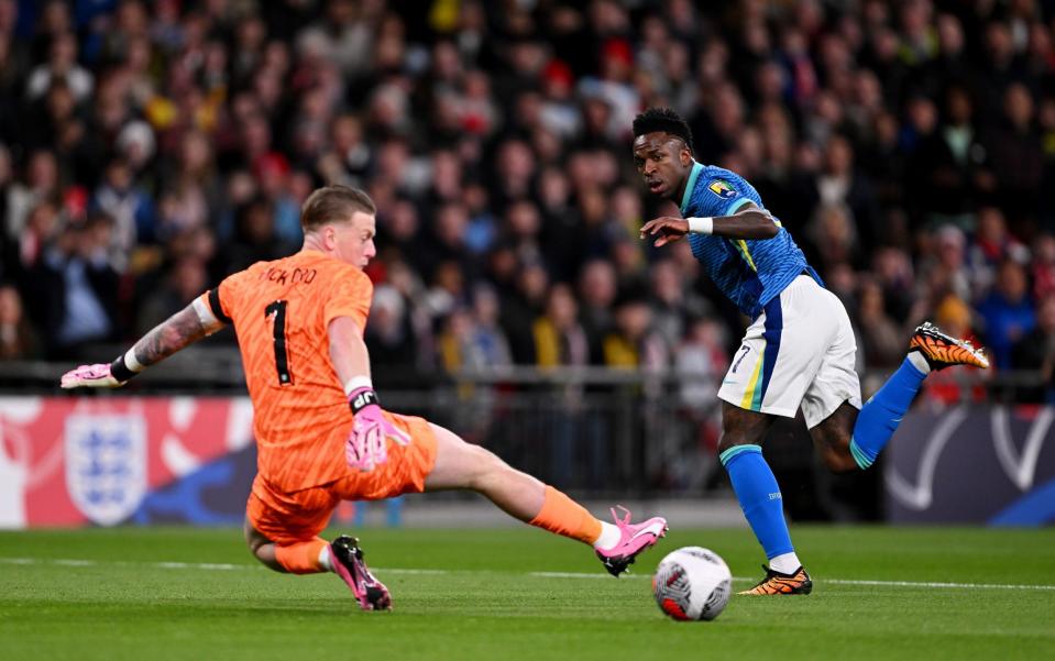 Vinicius Jr shoots towards goal