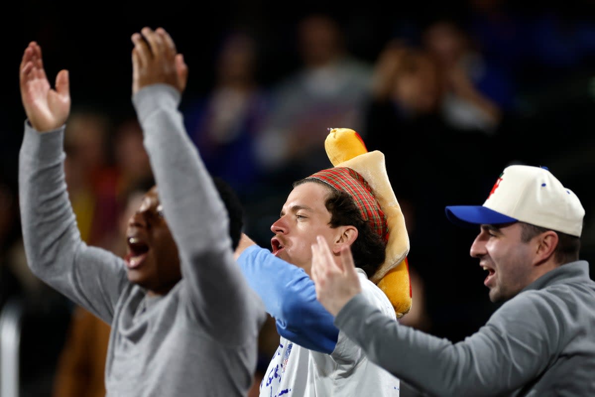 The man was seen cheering on the Mets during their game against the Chicago Cubs at Citi Field on 30 April, 2024 in the Queens borough of New York City.  (Getty Images)