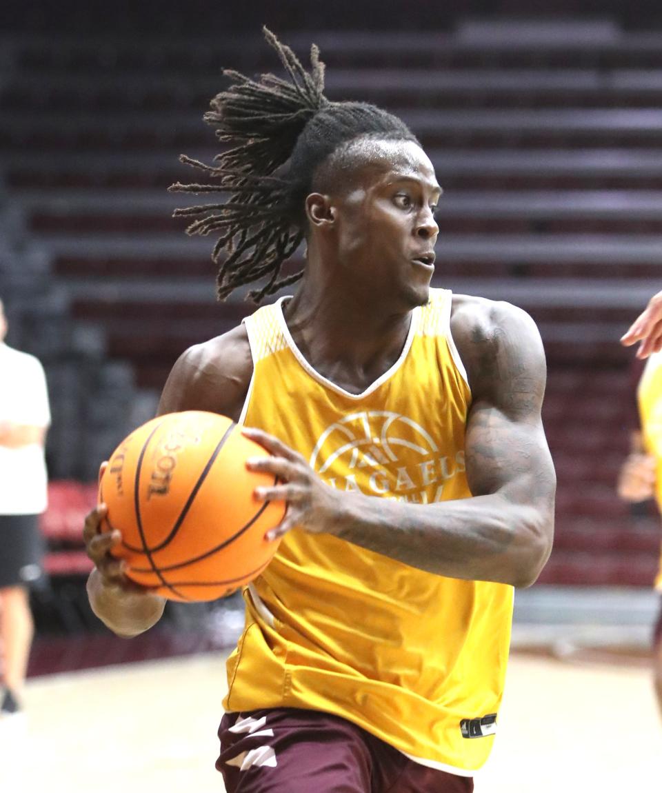 Iona basketball's Biggie Patterson during an open practice at Hynes Athletic Center in New Rochelle on August 6, 2024.