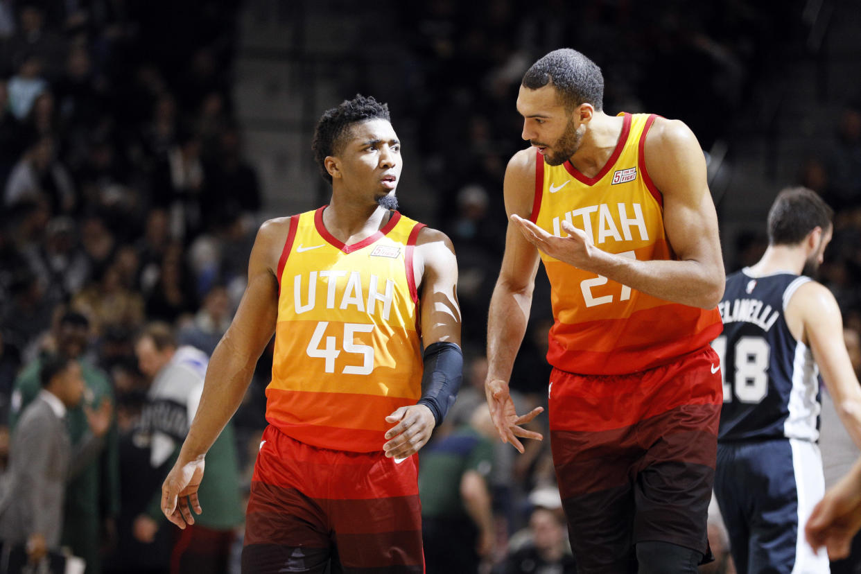 The five-year partnership between Utah Jazz stars Donovan Mitchell and Rudy Gobert is likely nearing its end. (Soobum Im/USA Today Sports)