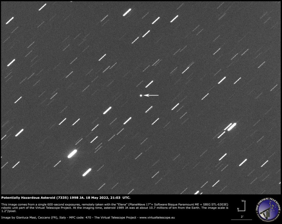 The Virtual Telescope Project photographed  asteroid 1998 JA on May 18.