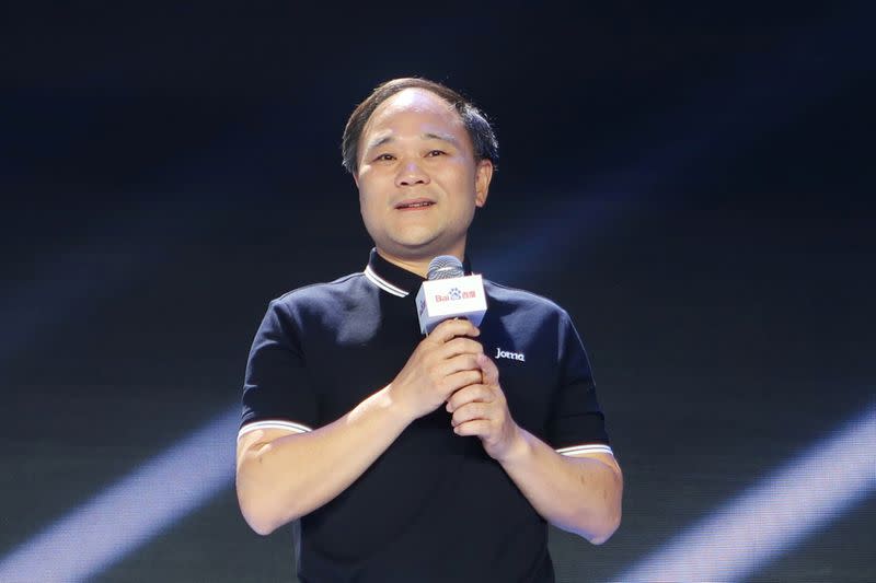FILE PHOTO: Zhejiang Geely Holding Group's Chairman Li attends Baidu's annual AI developers conference Baidu Create 2019 in Beijing
