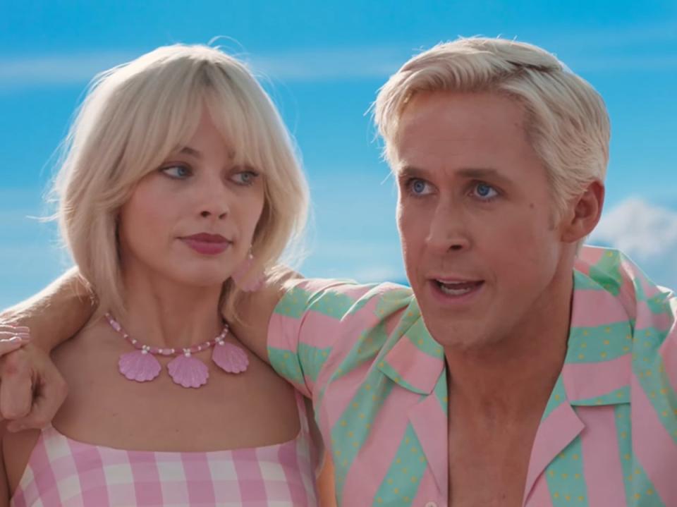 Robbie and Gosling in ‘Barbie' (Warner Bros)