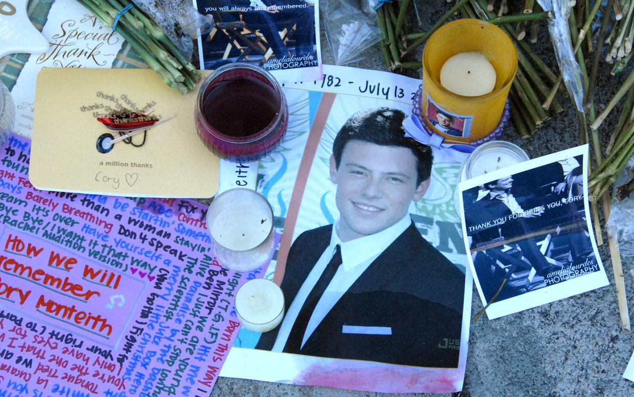 LOS ANGELES, CA - JULY 15:  Cory Monteith Memorial as seen on July 15, 2013 in Los Angeles, California.  (Photo by Barry King/FilmMagic)