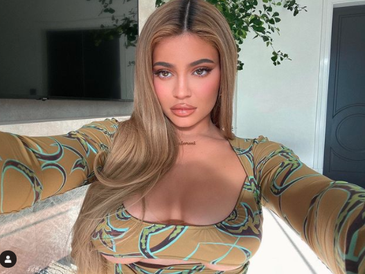 Kylie jenner cleavage dress cut out detail turns heads