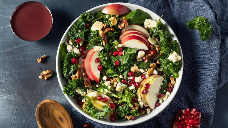 Aerial shot of pomegranate salad 