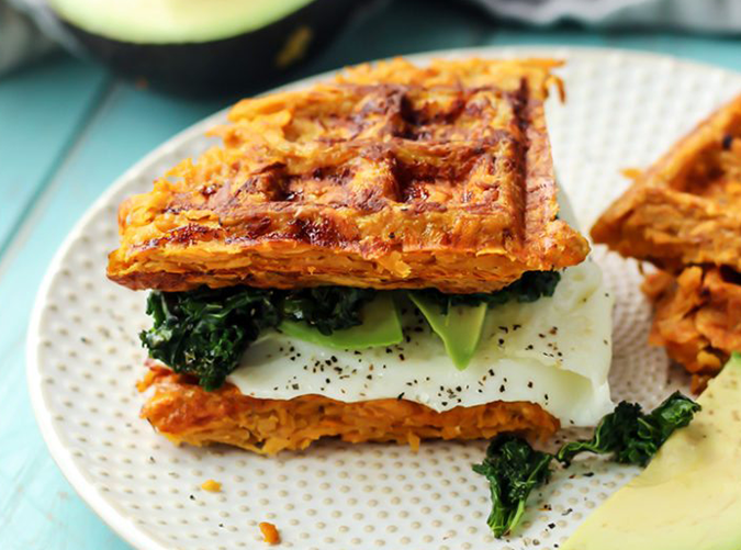 Sweet Potato Waffle Breakfast Sandwich