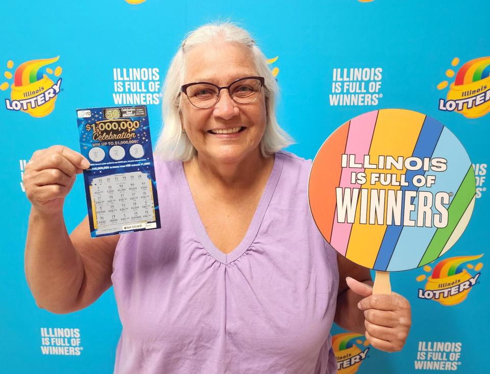 Pamela Arscott of Franklin Park has been shedding tears of joy since winning $1 million on an Illinois Lottery 50th anniversary scratch-off ticket.