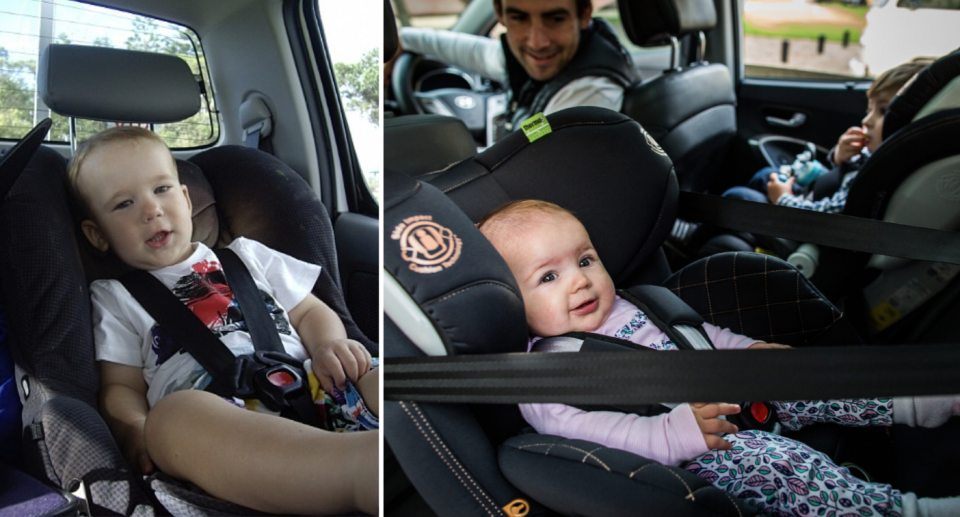 Government guidelines allow children to be in forward-facing car seats from six-months-old but the Queensland mother says that could 