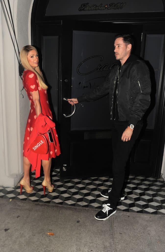 west hollywood, ca february 13, 2023paris hilton at craigs for dinner in west hollywood on february 13, 2023 in west hollywood photo by megagc images