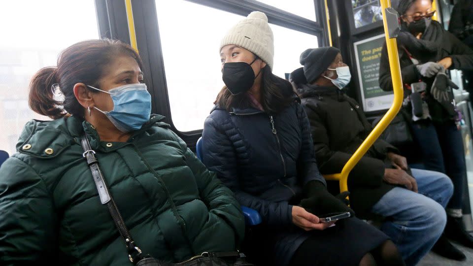 Boston Mayor Michelle Wu rides a fare-free bus in 2022. Wu has long advocated for fare-free programs. - Matt Stone/MediaNews Group/Boston Herald/Getty Images